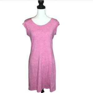Athleta Charisma Draped Scoop Back pink Athletic Dress size MD